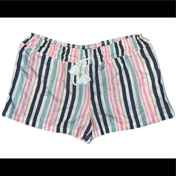 Jenni Multicolor Multi Stripe Lounge Pajama Shorts Women's Small NWT - Picture 1 of 5